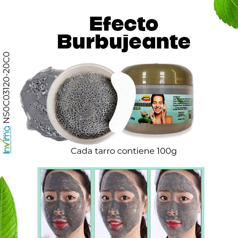 Mascarilla de carbon Activo y burbujas