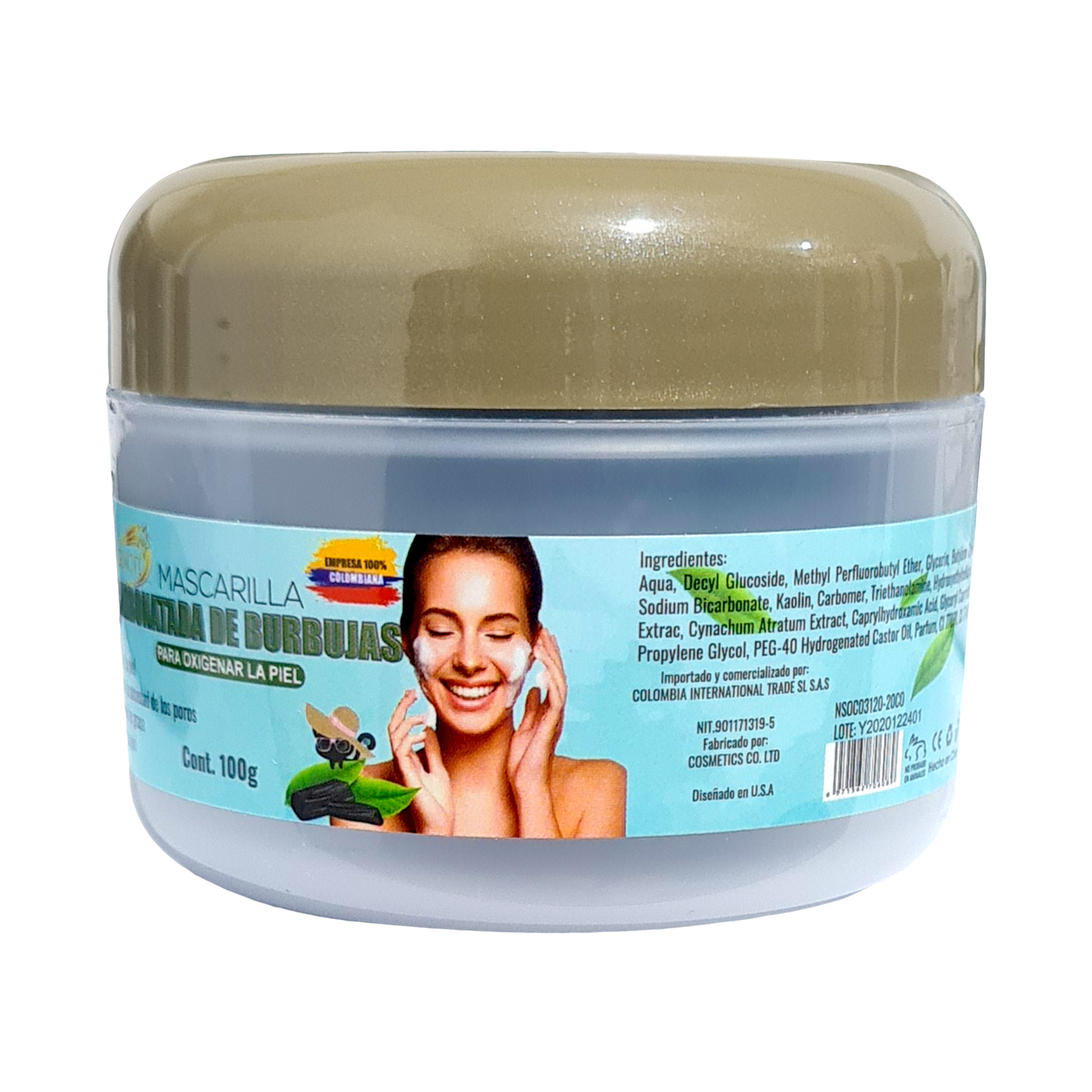 Mascarilla de carbon Activo y burbujas