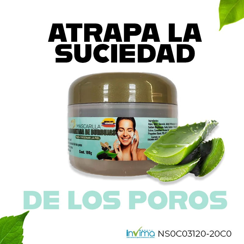 Mascarilla de carbon Activo y burbujas